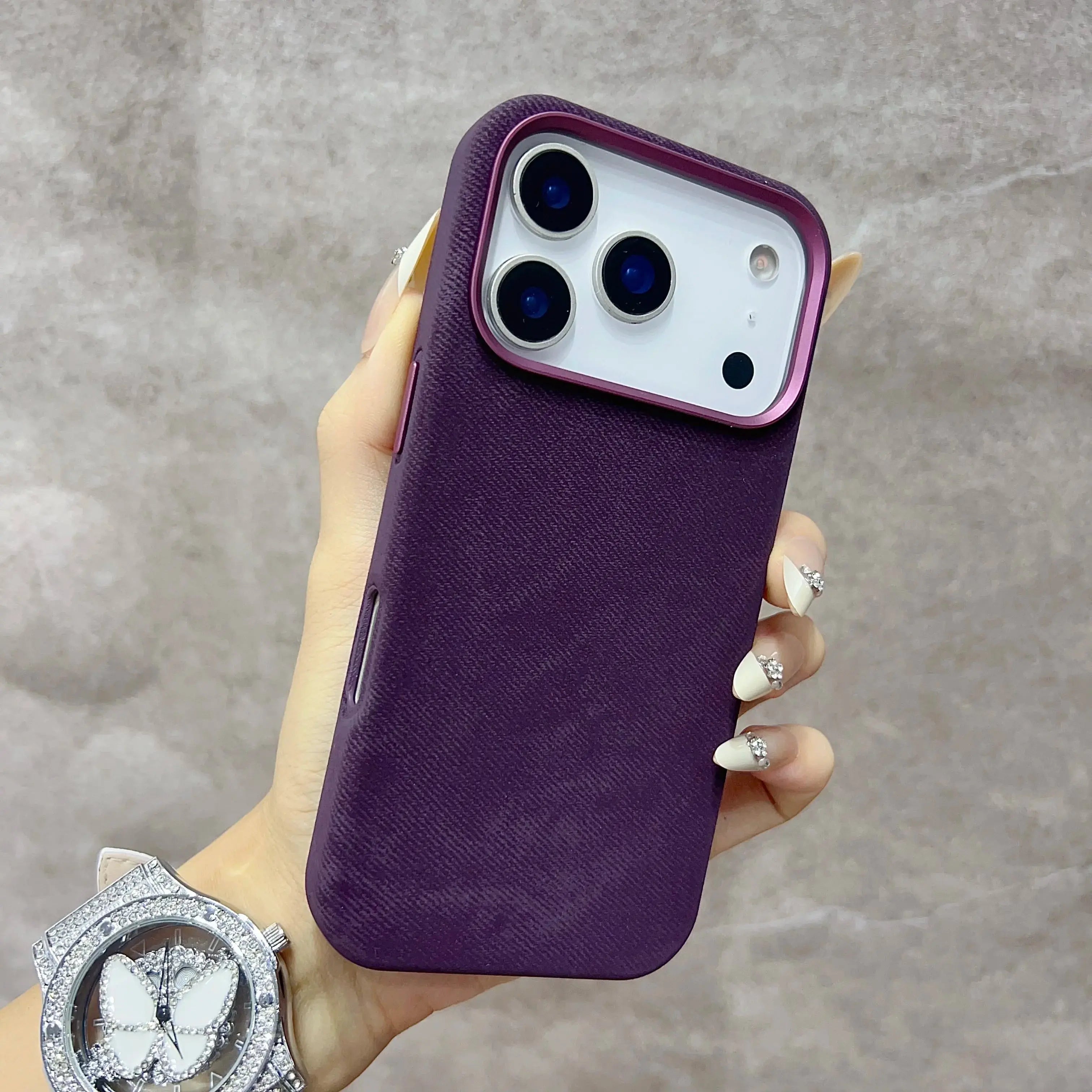 Luxury MagSafe Fiber Leather Phone Case for IPhone 17 Air 16 Pro Max Magnetic Wireless Charge Alloy Lens Protection Back Cover Capini Firenze