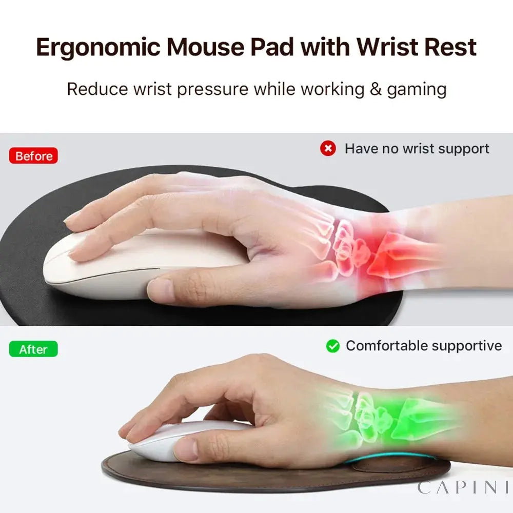 CONTACTS FAMILY Nubuck Leather Anti-slip Mouse Pad With Wrist Rest Office Desk for PC Laptop Computer Table Mat Gaming Mousepad Capini Firenze