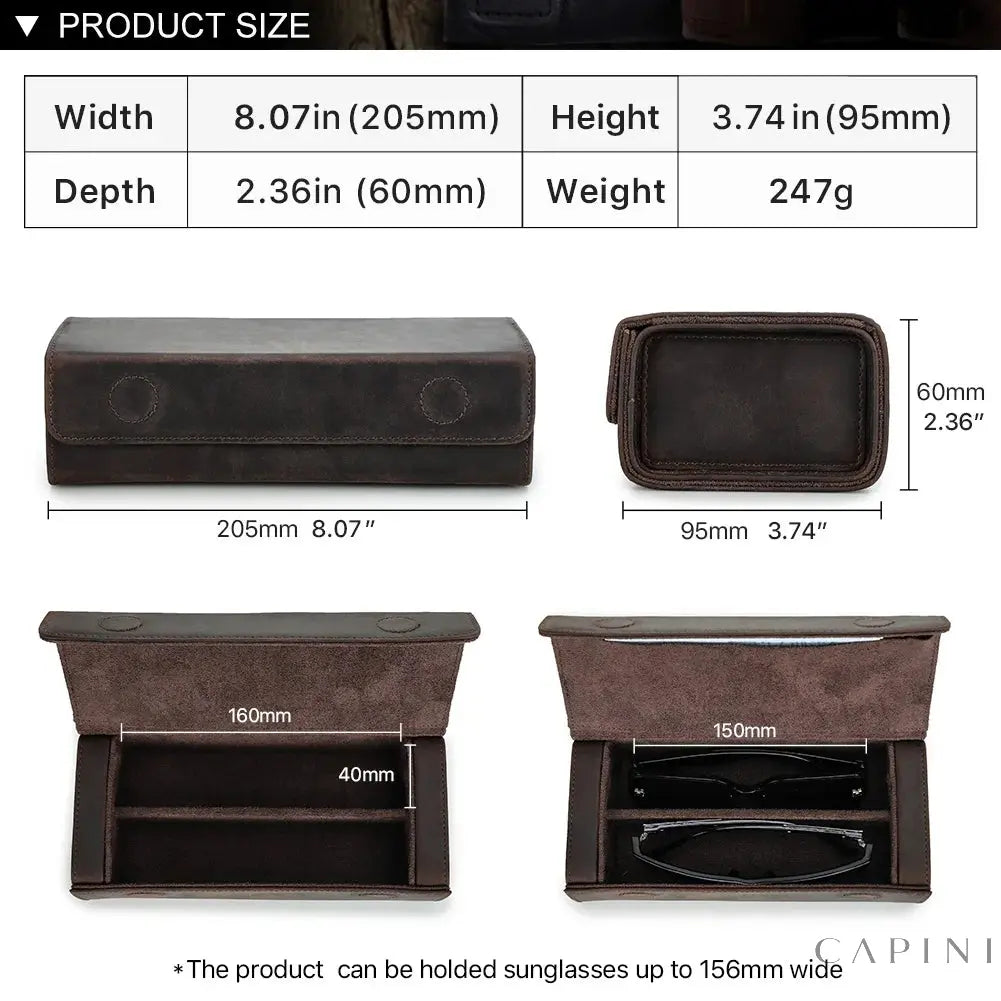 Belluno Crazy Horse - Two-Pair Sunglasses Case Capini Firenze