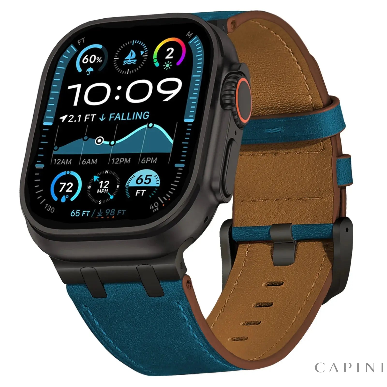 Leather Strap for Apple Watch Ultra 49mm 46mm 45mm 42mm 44mm Luxury Men Band for IWatch 6 5 Series 11 10 9 8 7 Ultra 3 Bracelet Capini Firenze