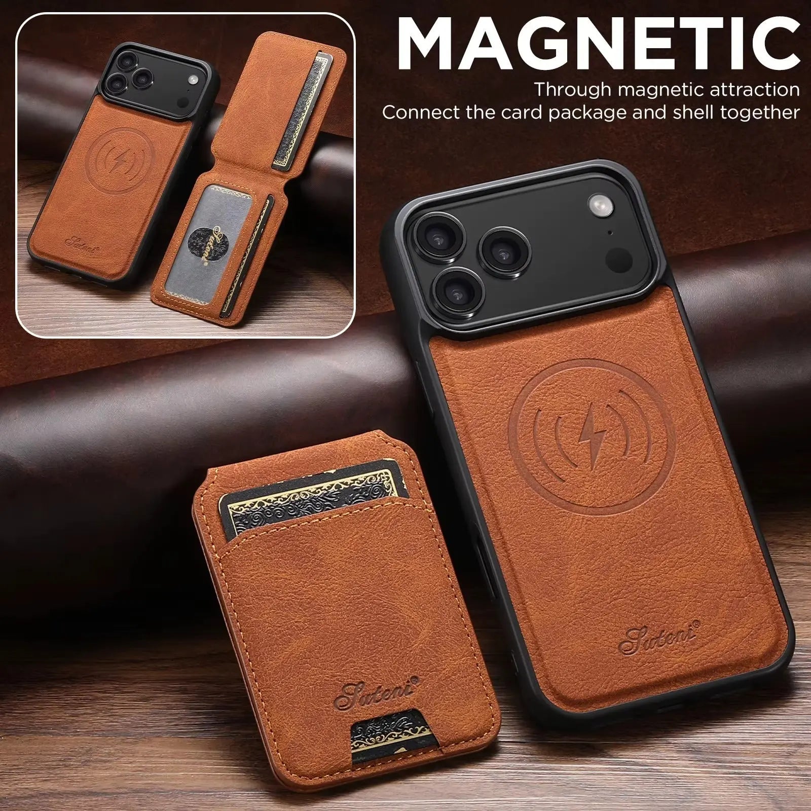 Milano Magnetic Wallet – Wireless Charging Leather Case - Capini Firenze