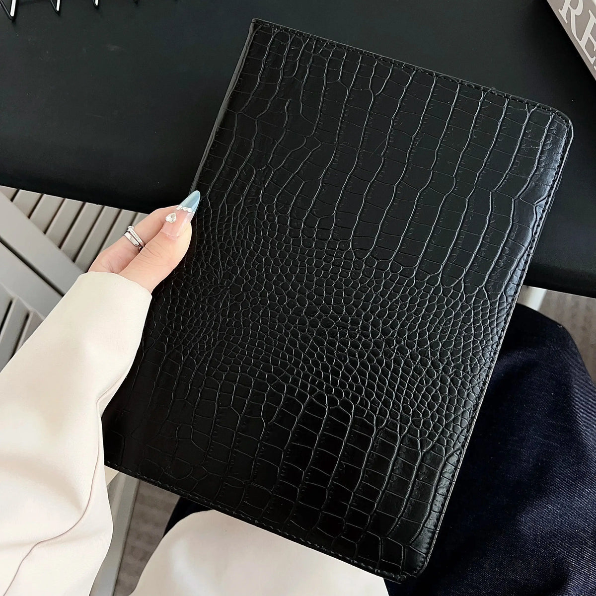 Faenza Croc-Grain Vegan Leather - iPad Folio