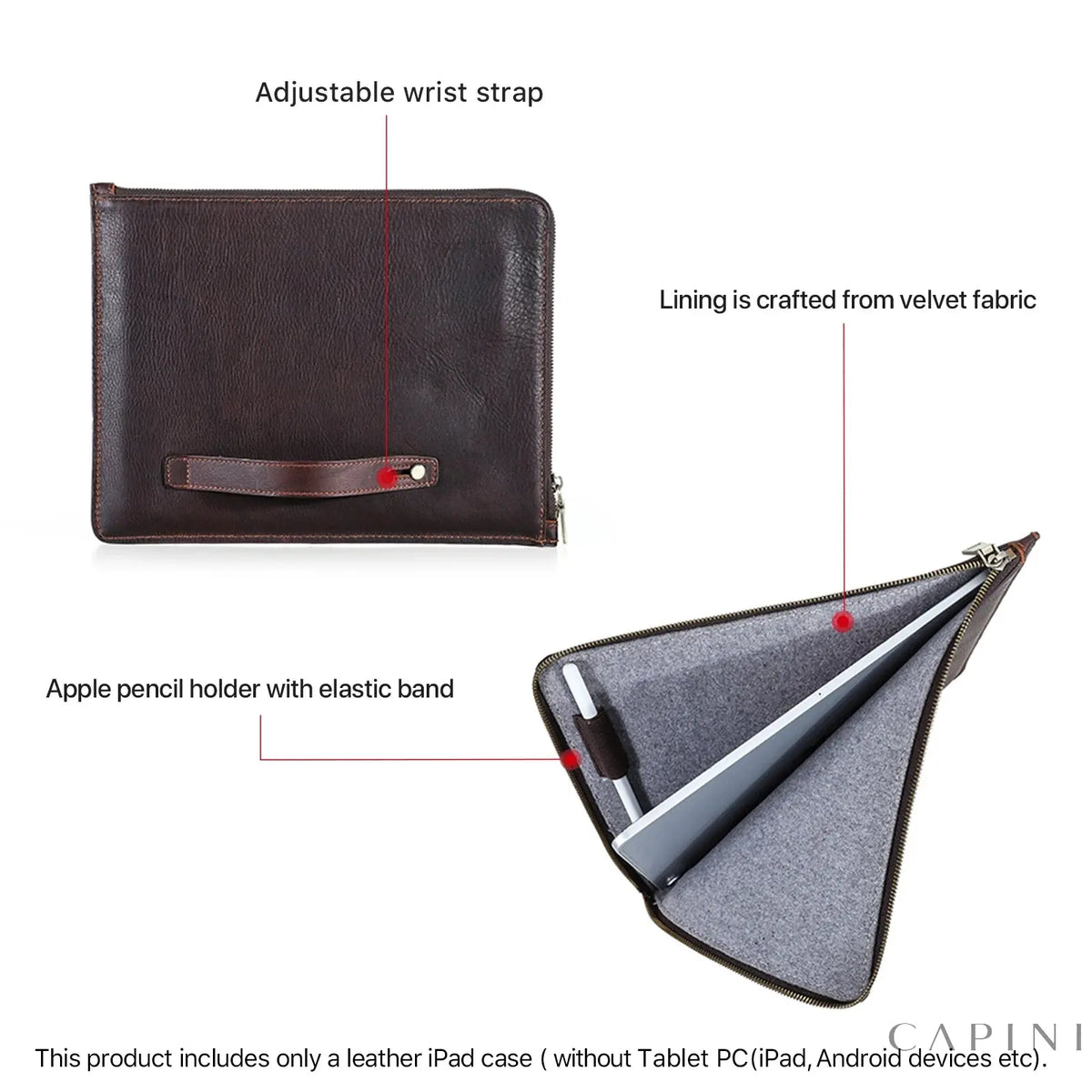 Tolentino Oil-Wax - iPad Zip Folio