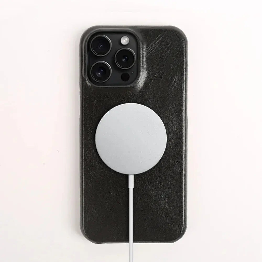 Business Genuine Leather Case for iPhone 16 Pro Max 14 13ProMax 12 11 Magnetic Magsafe Premium Cowhide Phone Cover Back Coque Capini Firenze