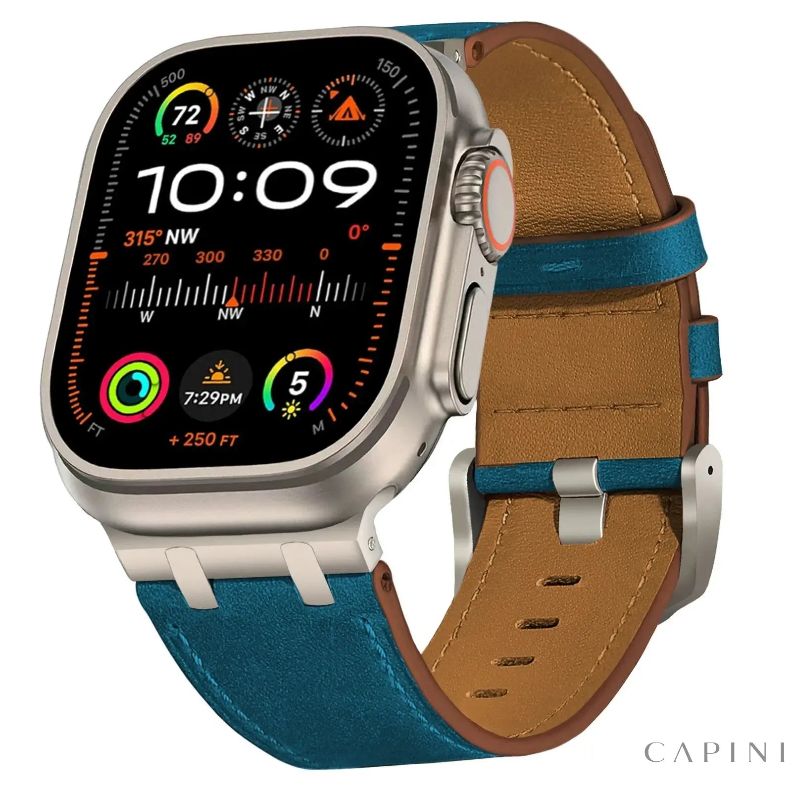 Leather Strap for Apple Watch Ultra 49mm 46mm 45mm 42mm 44mm Luxury Men Band for IWatch 6 5 Series 11 10 9 8 7 Ultra 3 Bracelet Capini Firenze