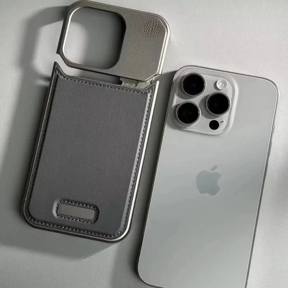 Luxury Leather Metal Phone Case for iPhone, Magsafe Wireless Charge, Aluminum Alloy, Cover for iPhone 14, 13, 15 16 Pro Max - Capini Firenze