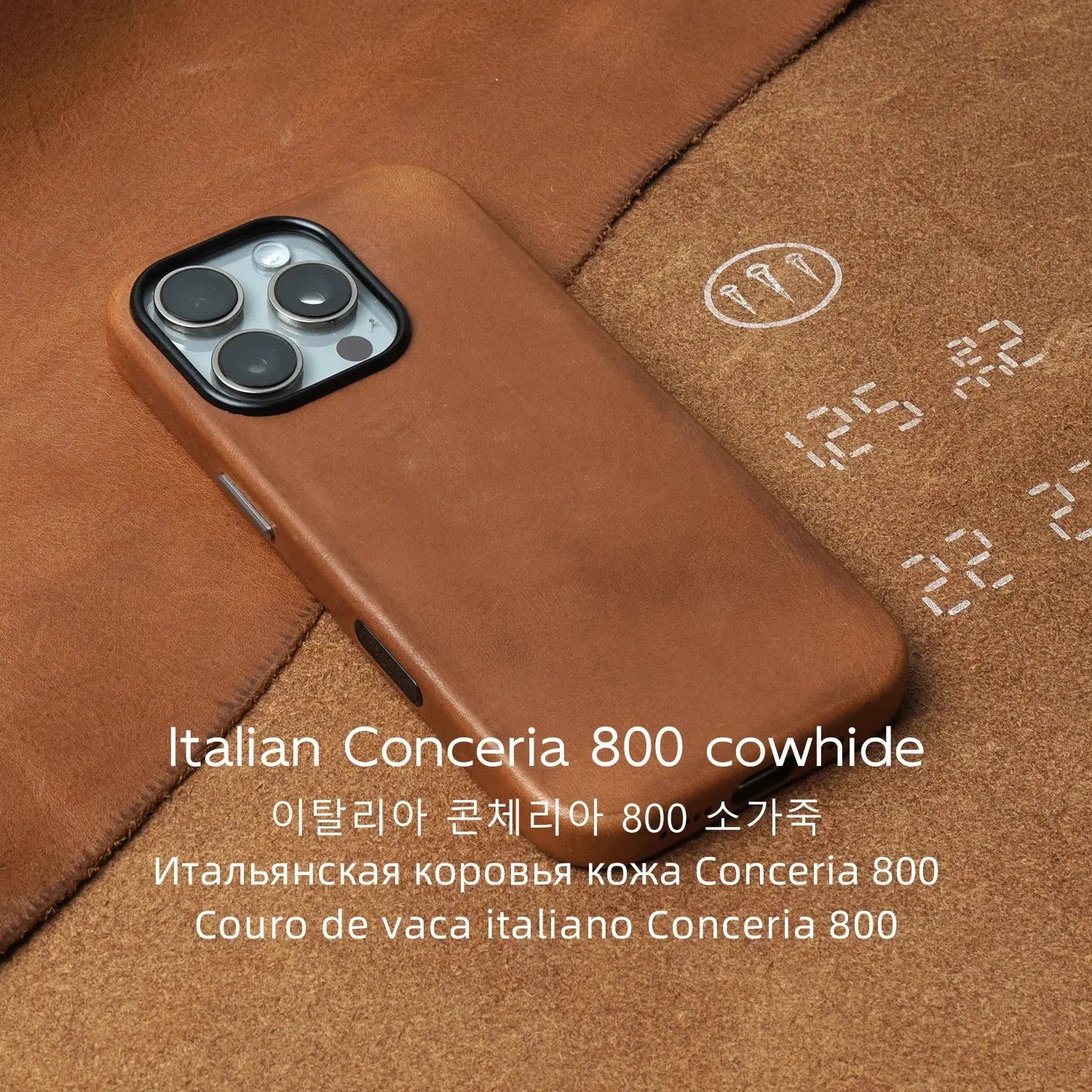 YMW Handmade Italian Genuine Leather Case for iPhone 17 16 15 Pro Max Magnetic Luxury Business Retro Cow Phone Cover - Capini Firenze