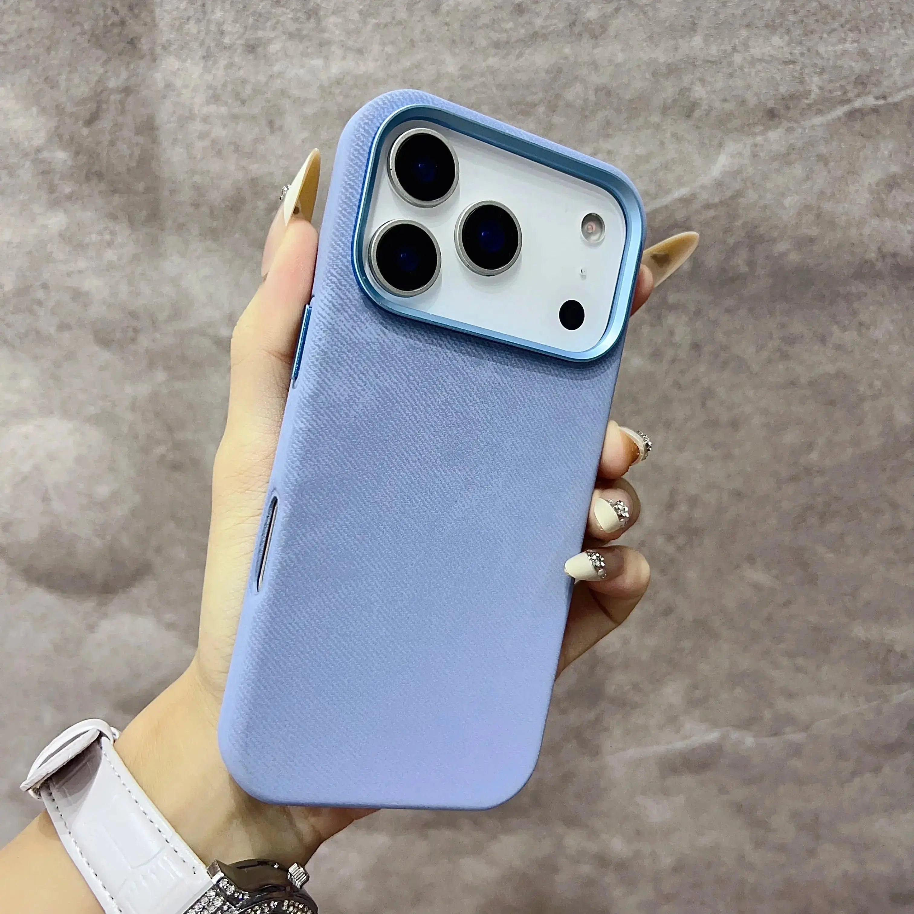 Luxury MagSafe Fiber Leather Phone Case for IPhone 17 Air 16 Pro Max Magnetic Wireless Charge Alloy Lens Protection Back Cover Capini Firenze