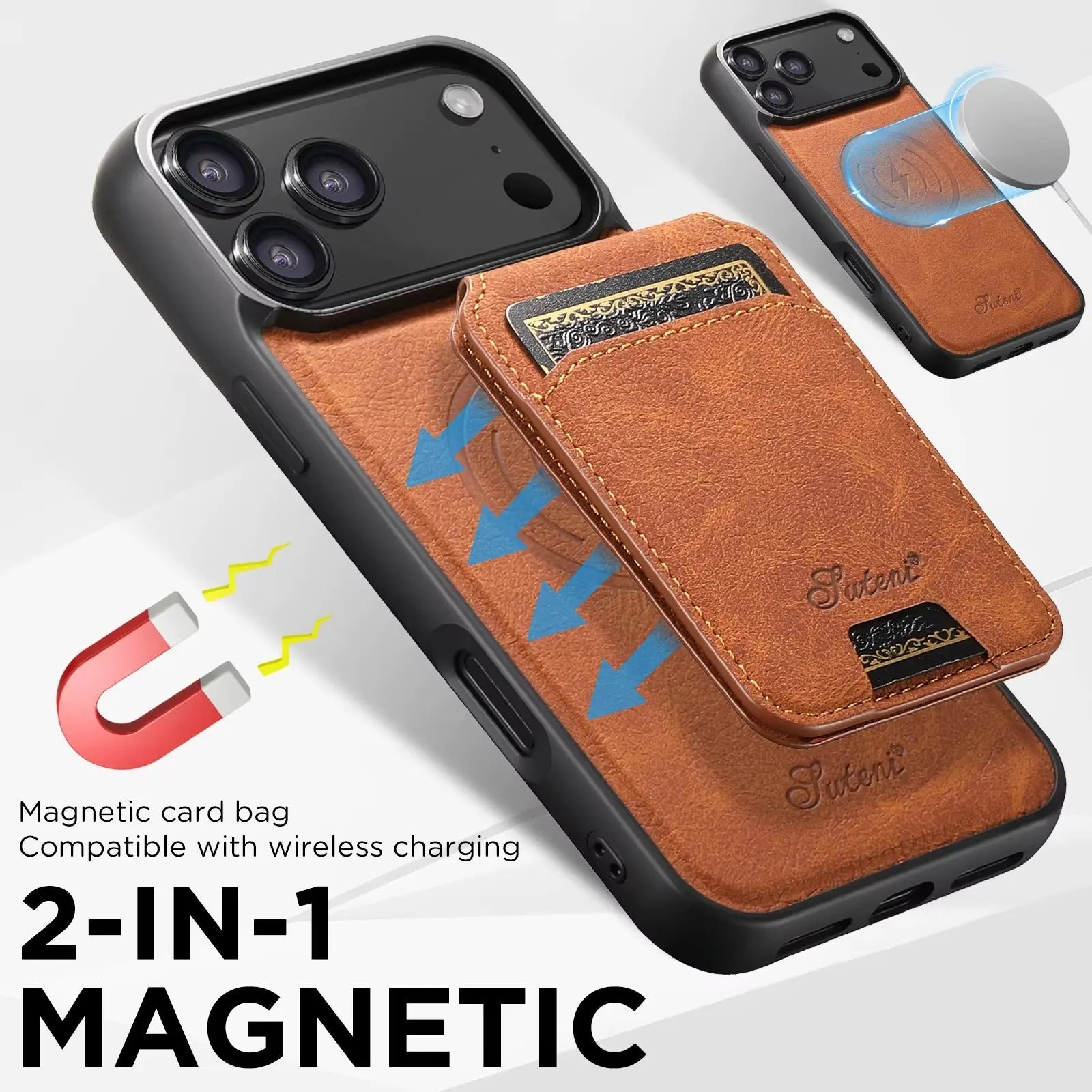 Milano Magnetic Wallet – Wireless Charging Leather Case - Capini Firenze
