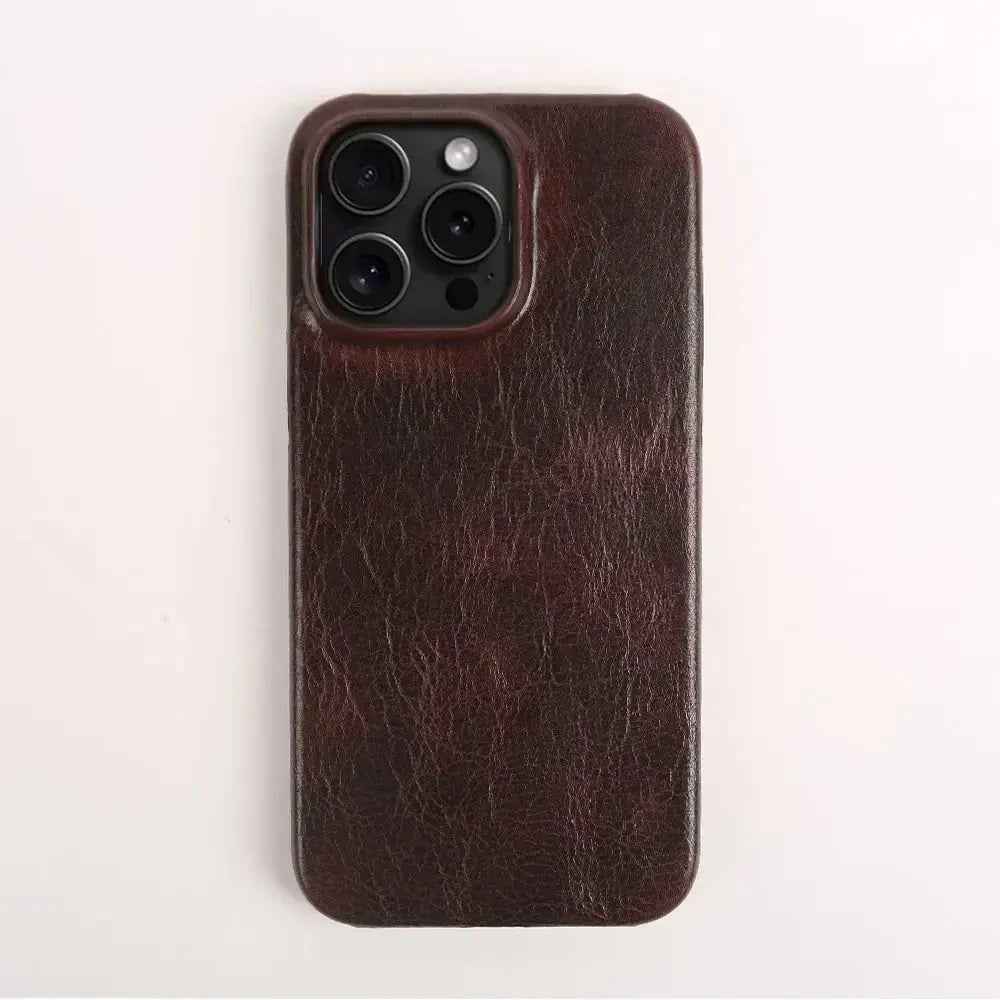 Business Genuine Leather Case for iPhone 16 Pro Max 14 13ProMax 12 11 Magnetic Magsafe Premium Cowhide Phone Cover Back Coque Capini Firenze