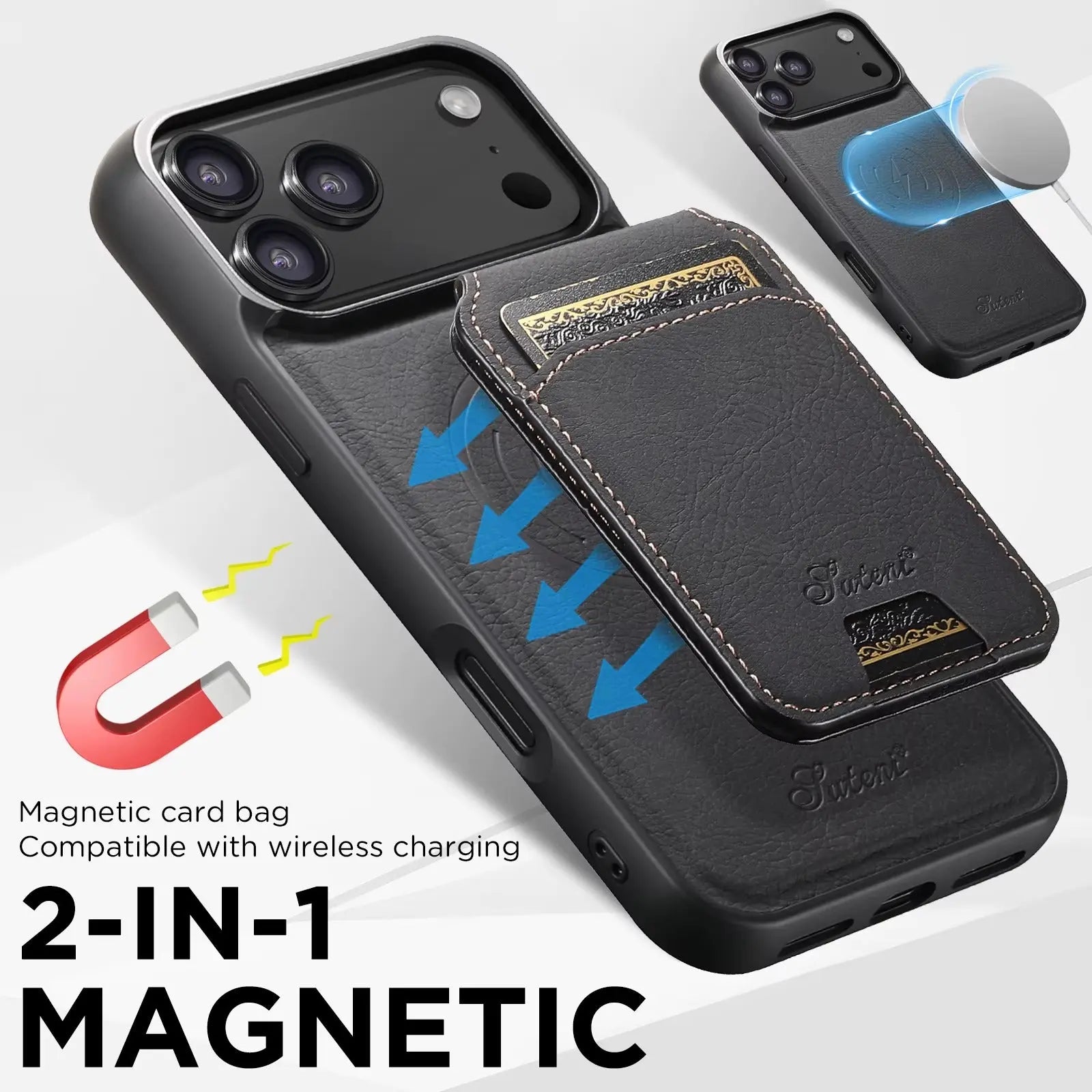Milano Magnetic Wallet – Wireless Charging Leather Case - Capini Firenze