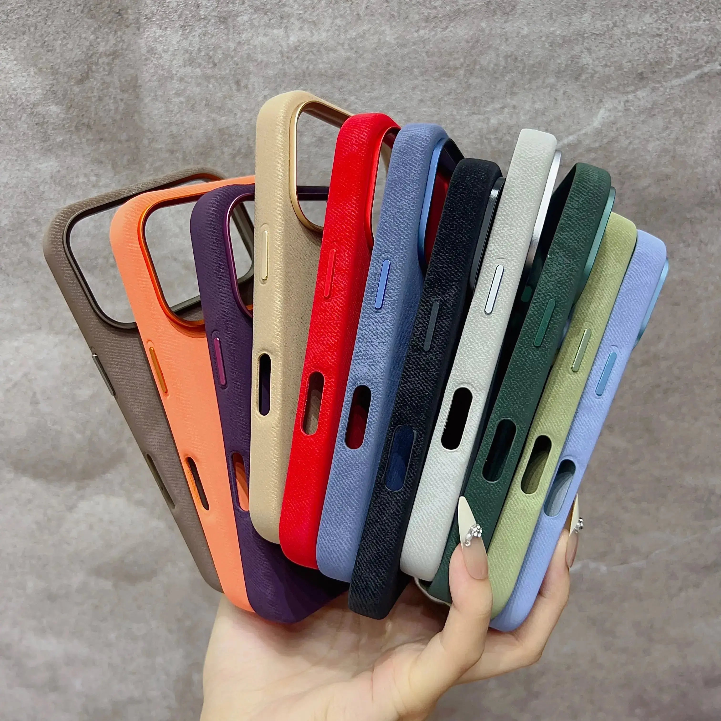 Luxury MagSafe Fiber Leather Phone Case for IPhone 17 Air 16 Pro Max Magnetic Wireless Charge Alloy Lens Protection Back Cover Capini Firenze