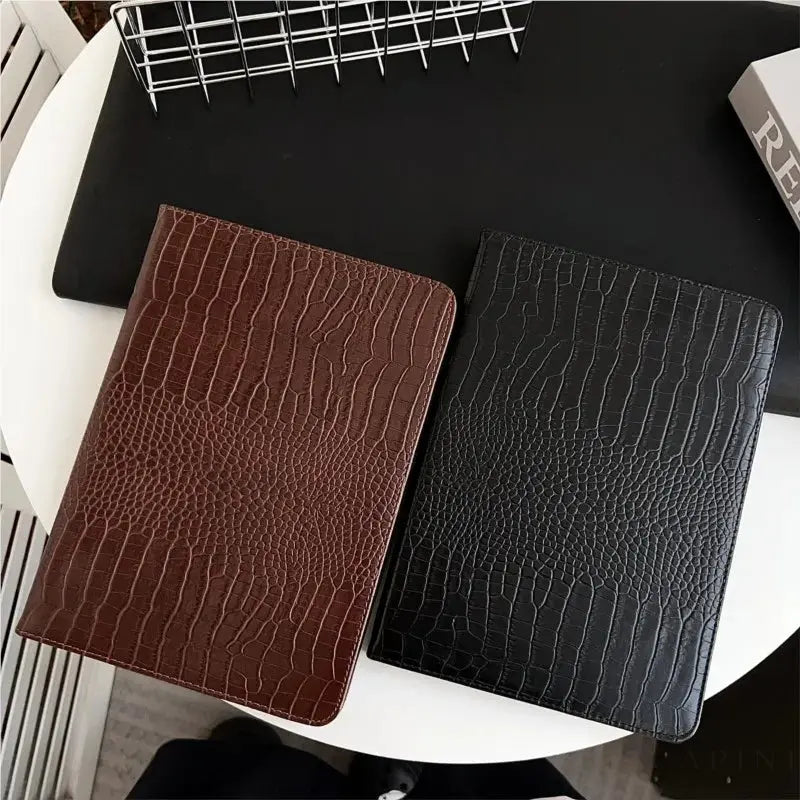 Faenza Croc-Grain Vegan Leather - iPad Folio