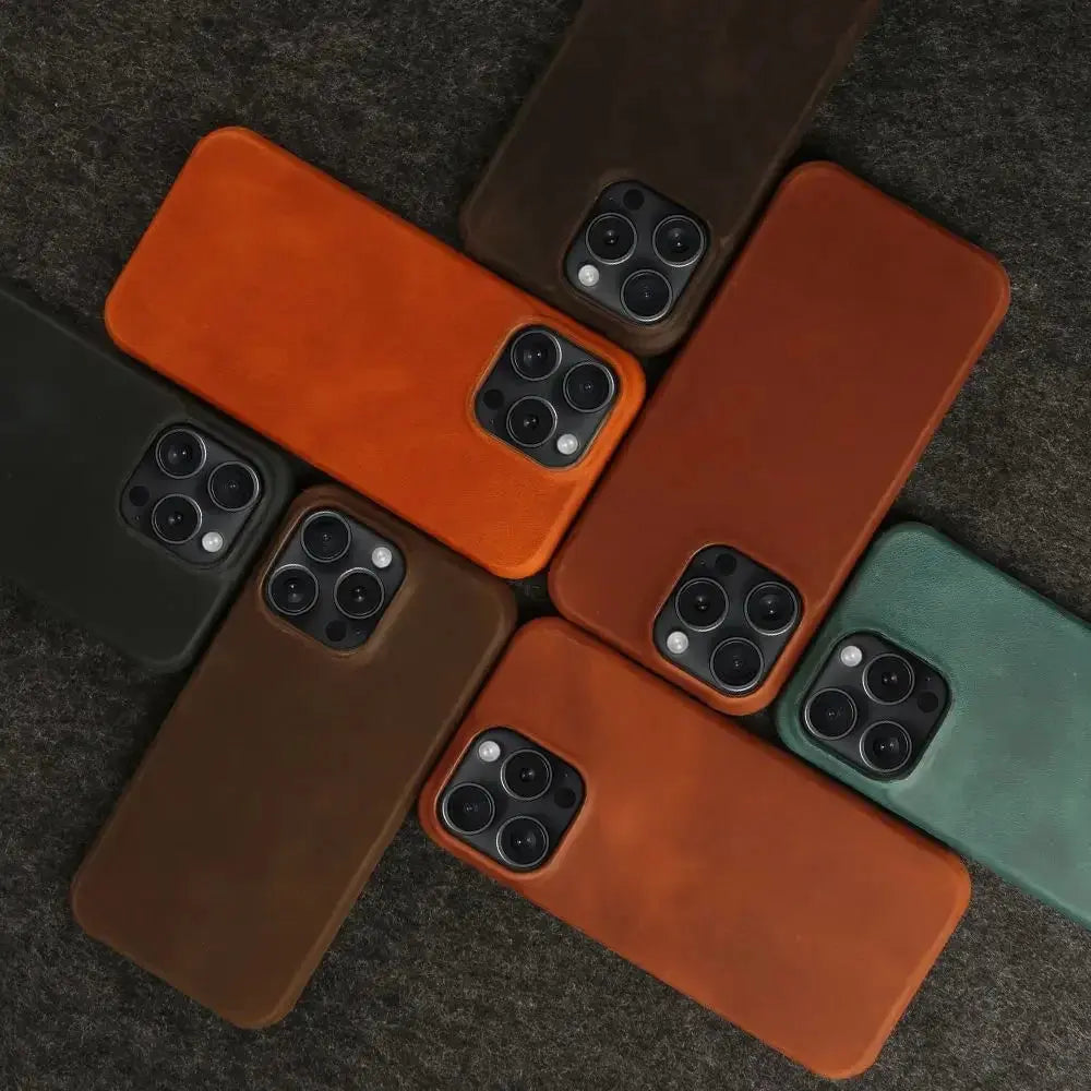 ZWW Crazy House Genuine Leather Cover Case For Iphone 15 Pro Max Case For Iphone 14pro 12 11 XR XS 13 8 Aesthetic Vintage Retro - Capini Firenze