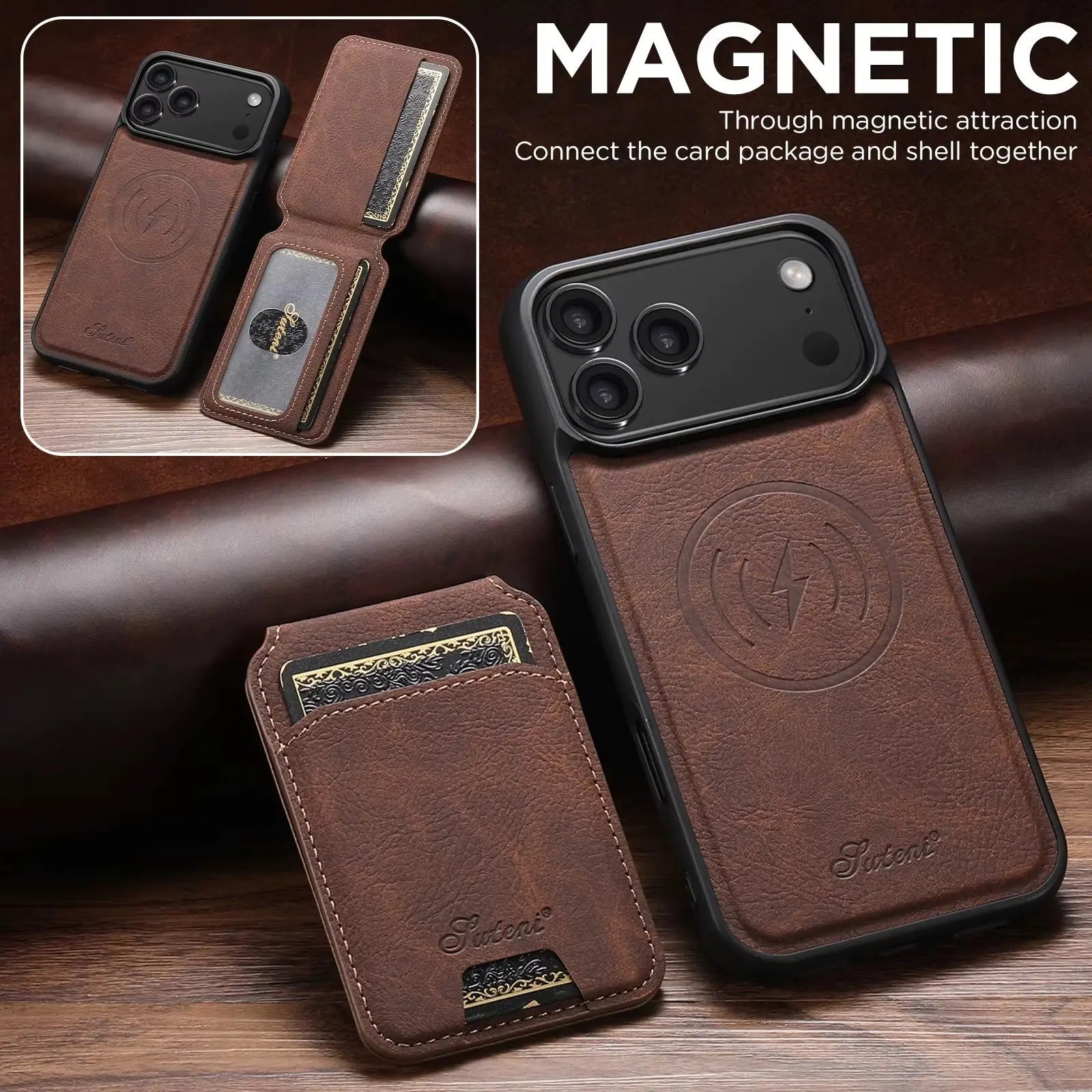 Milano Magnetic Wallet – Wireless Charging Leather Case - Capini Firenze