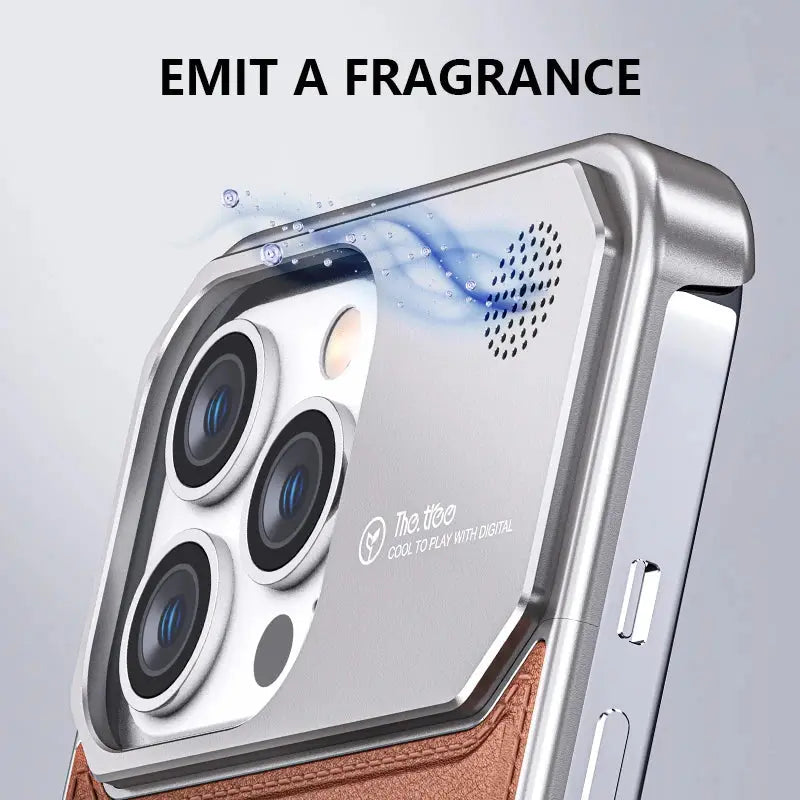 Luxury Leather Metal Phone Case for iPhone, Magsafe Wireless Charge, Aluminum Alloy, Cover for iPhone 14, 13, 15 16 Pro Max - Capini Firenze