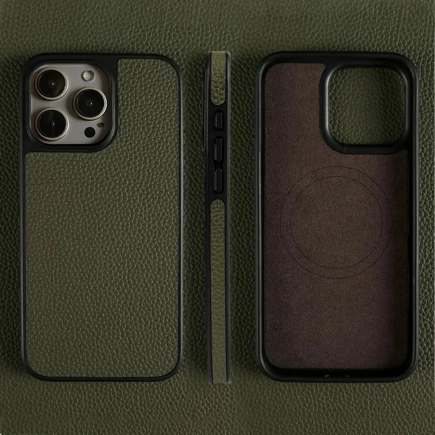 Magnetic Genuine Leather Phone Case For iPhone 16 Pro Max 15Pro 14 13pro 12 11 Cowhide Wireless Magsafe Fundal Back Shell capa Capini Firenze