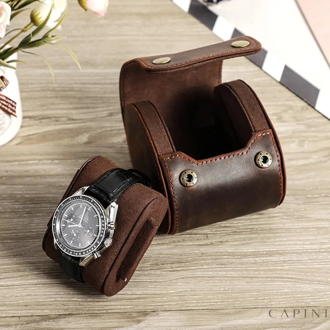 Brindisi Crazy Horse - Watch Roll Case Capini Firenze