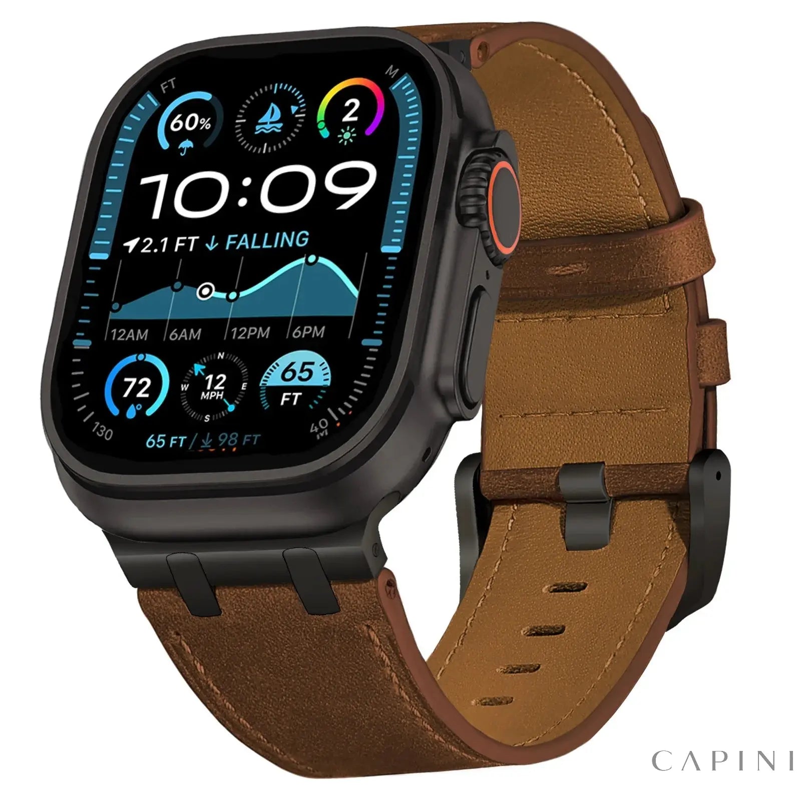 Leather Strap for Apple Watch Ultra 49mm 46mm 45mm 42mm 44mm Luxury Men Band for IWatch 6 5 Series 11 10 9 8 7 Ultra 3 Bracelet Capini Firenze