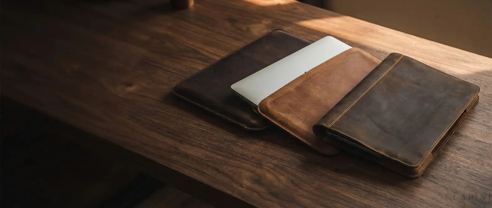 Capini Firenze leather MacBook sleeves and folio