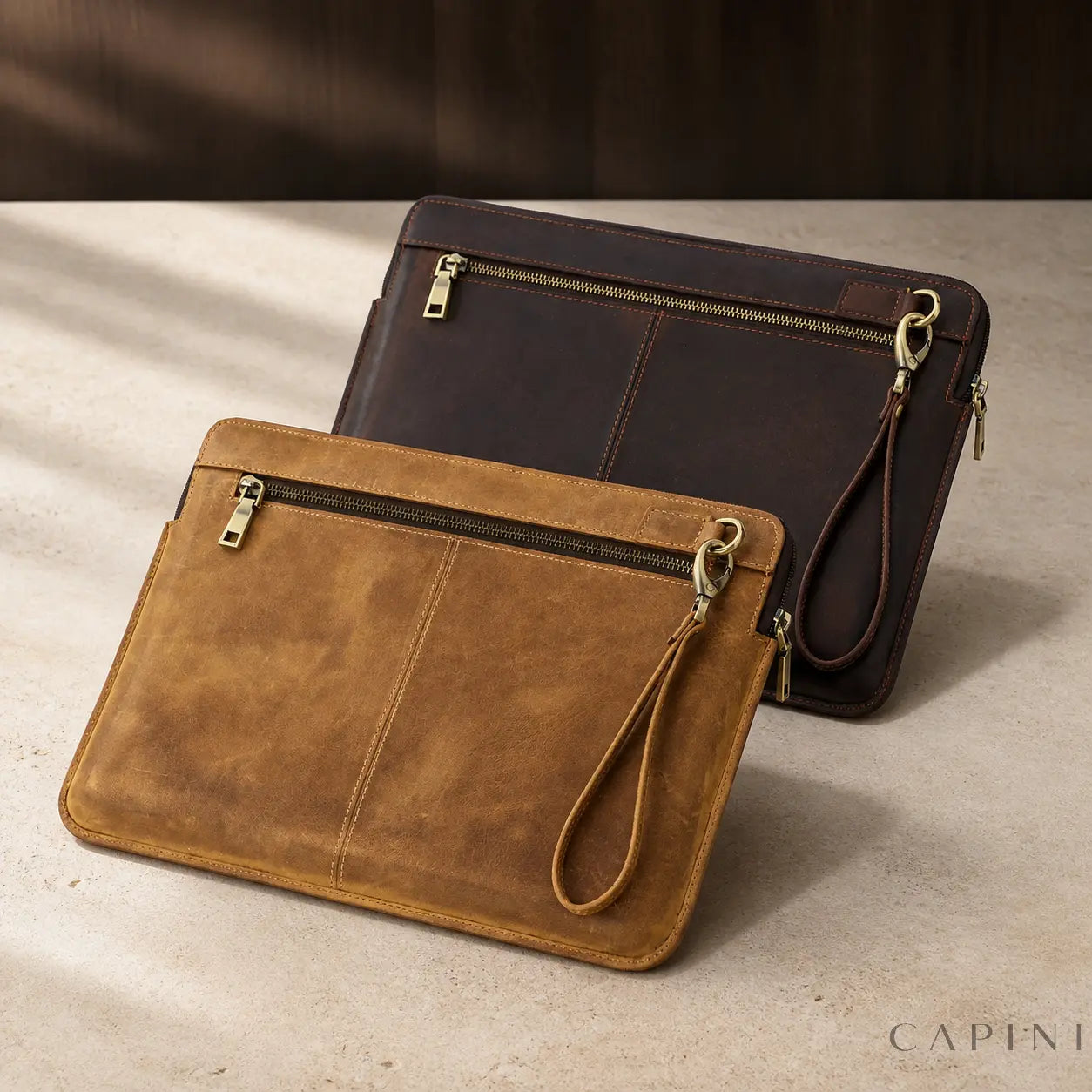Spoleto MacBook Sleeve in Cognac and Espresso