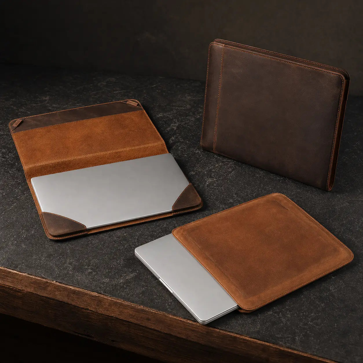 Capini Firenze leather MacBook sleeves and folio