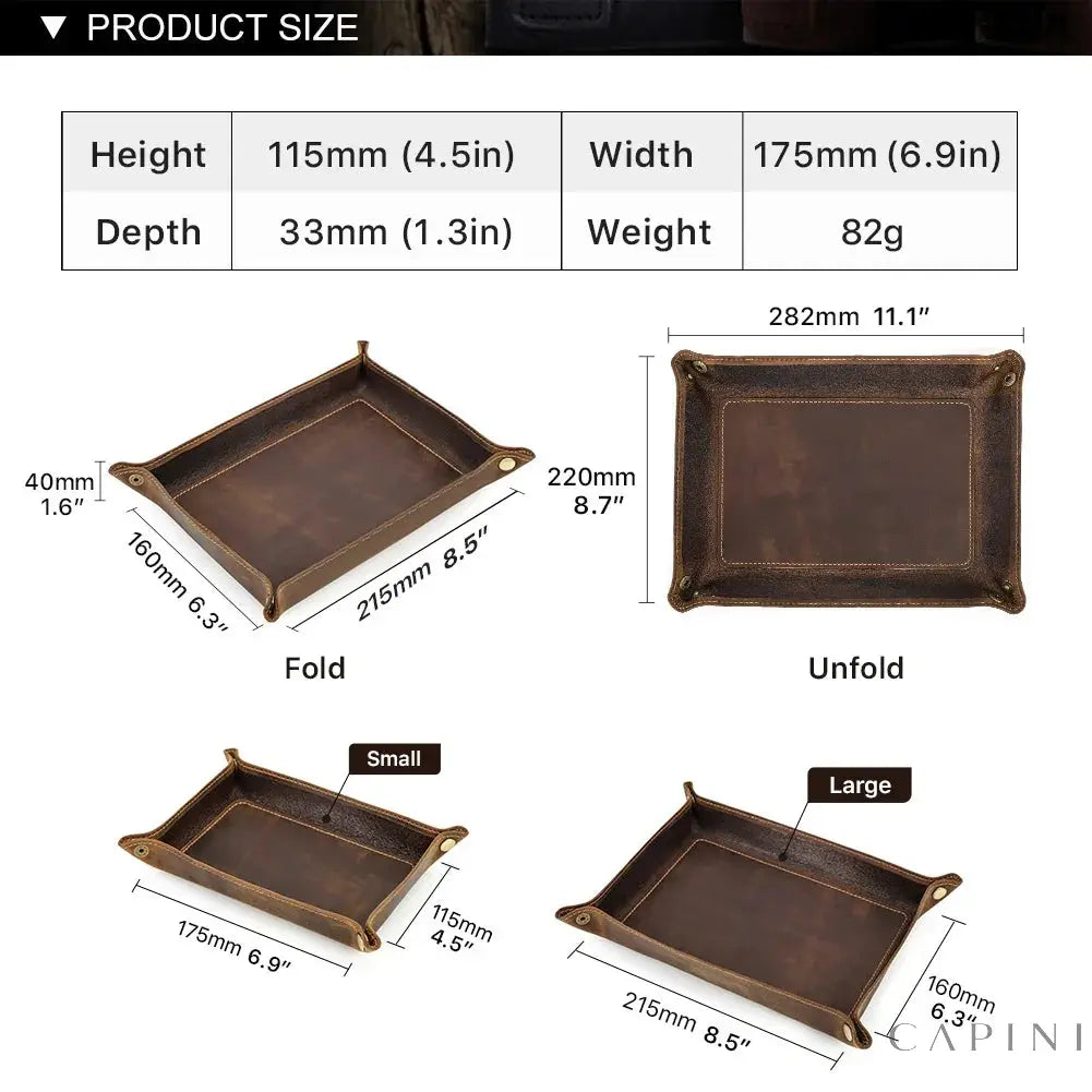 Padova Crazy Horse - Leather Valet Tray
