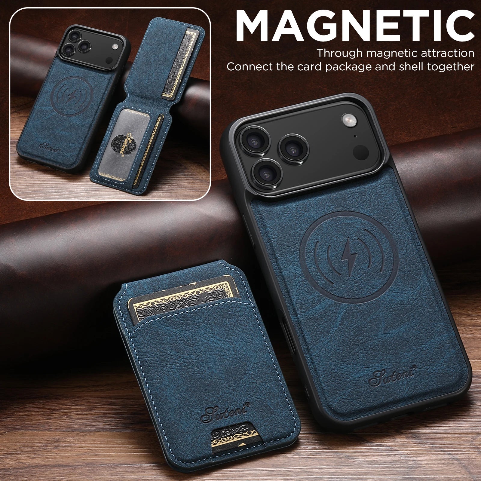 Milano Magnetic Wallet – Wireless Charging Leather Case