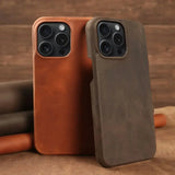 ZWW Crazy House Genuine Leather Cover Case For Iphone 15 Pro Max Case For Iphone 14pro 12 11 XR XS 13 8 Aesthetic Vintage Retro - Capini Firenze