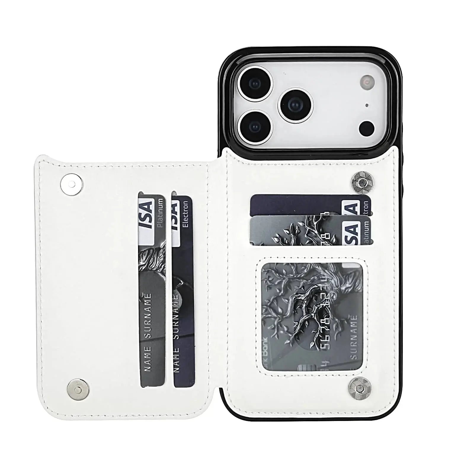 Faux Leather Wallet Case for iPhone 17 | Card Holder + Stand - Capini Firenze