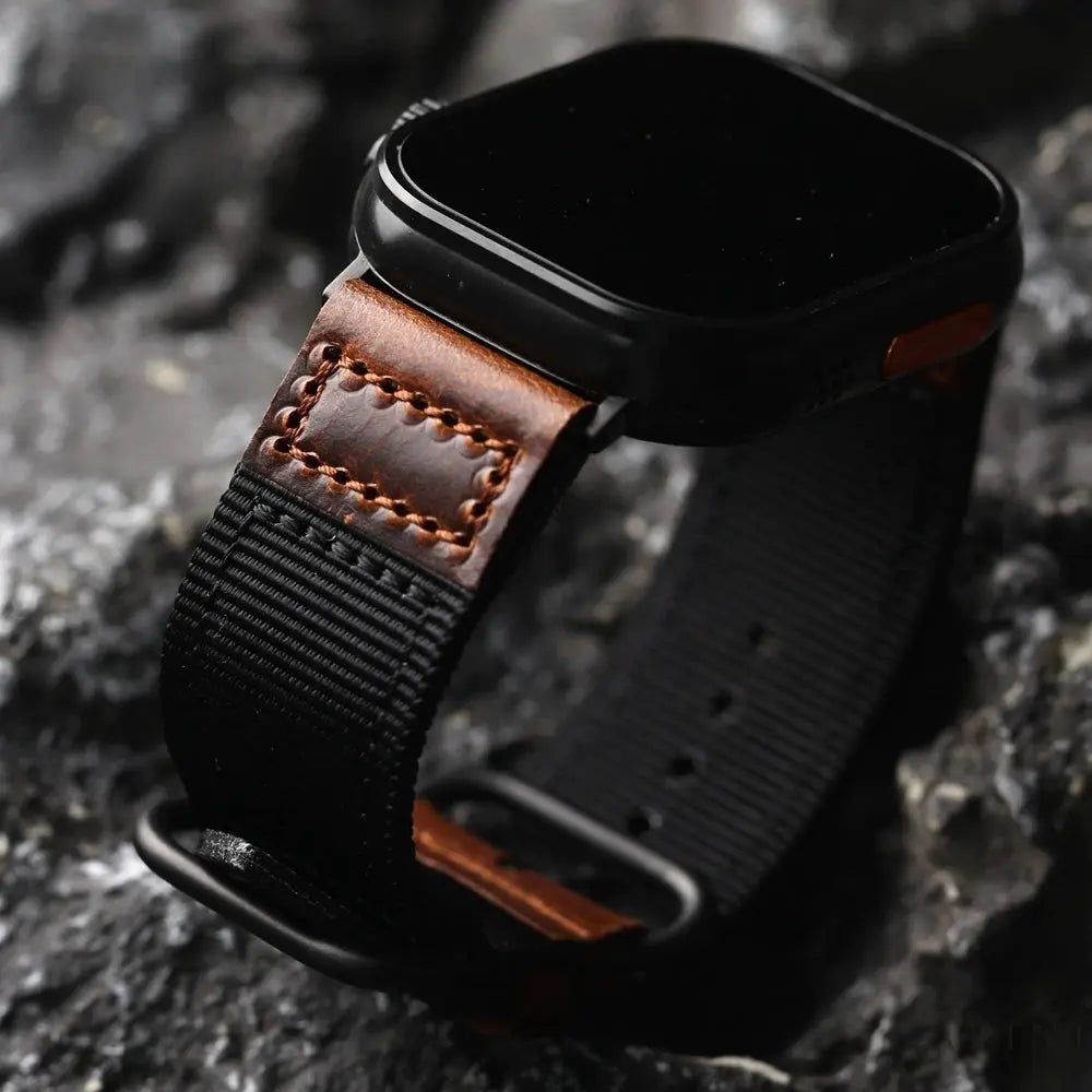 Handmade Double-Layer Nylon Bracelet Adapts Fo Apple Watch Ultra2 s9 s8 49MM 45MM Thickened Double Layer Retro Style Bracelet Capini Firenze