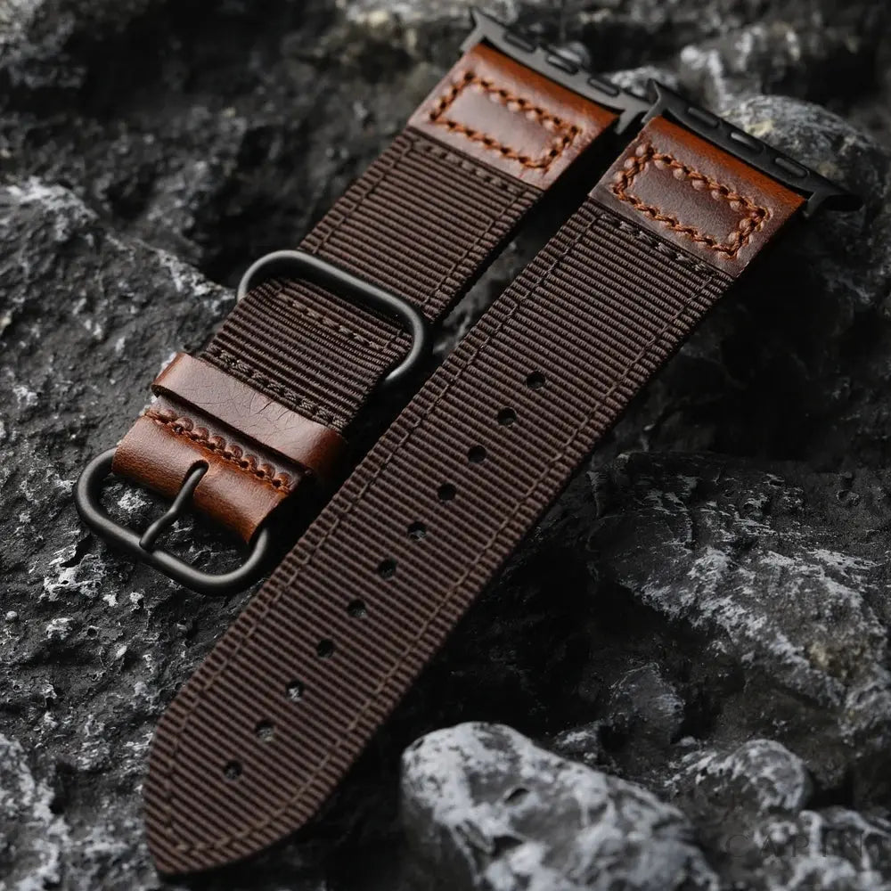 Handmade Double-Layer Nylon Bracelet Adapts Fo Apple Watch Ultra2 s9 s8 49MM 45MM Thickened Double Layer Retro Style Bracelet Capini Firenze