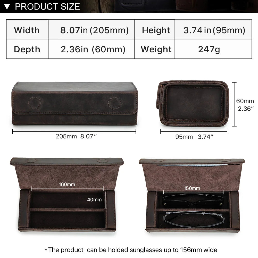 Belluno Crazy Horse - Two-Pair Sunglasses Case
