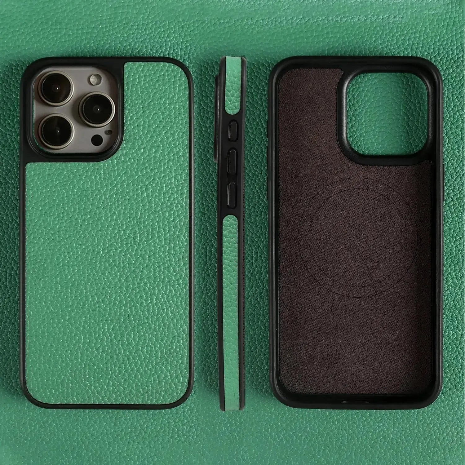 Magnetic Genuine Leather Phone Case For iPhone 16 Pro Max 15Pro 14 13pro 12 11 Cowhide Wireless Magsafe Fundal Back Shell capa Capini Firenze