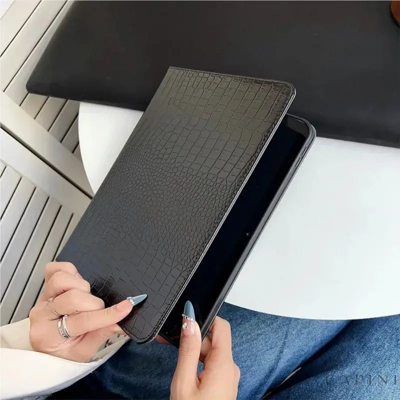 Faenza Croc-Grain Vegan Leather - iPad Folio