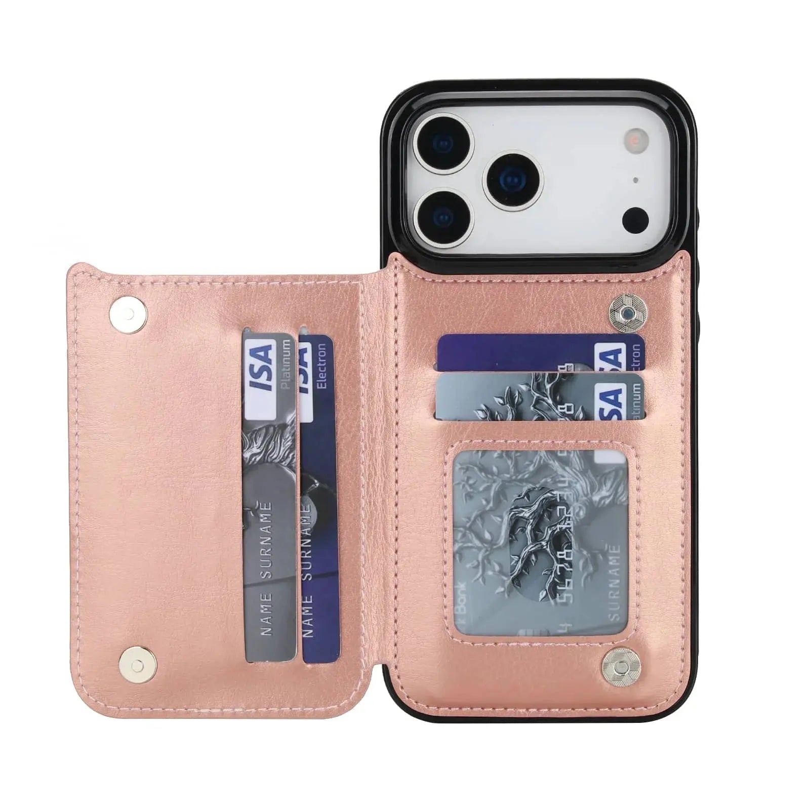 Faux Leather Wallet Case for iPhone 17 | Card Holder + Stand - Capini Firenze