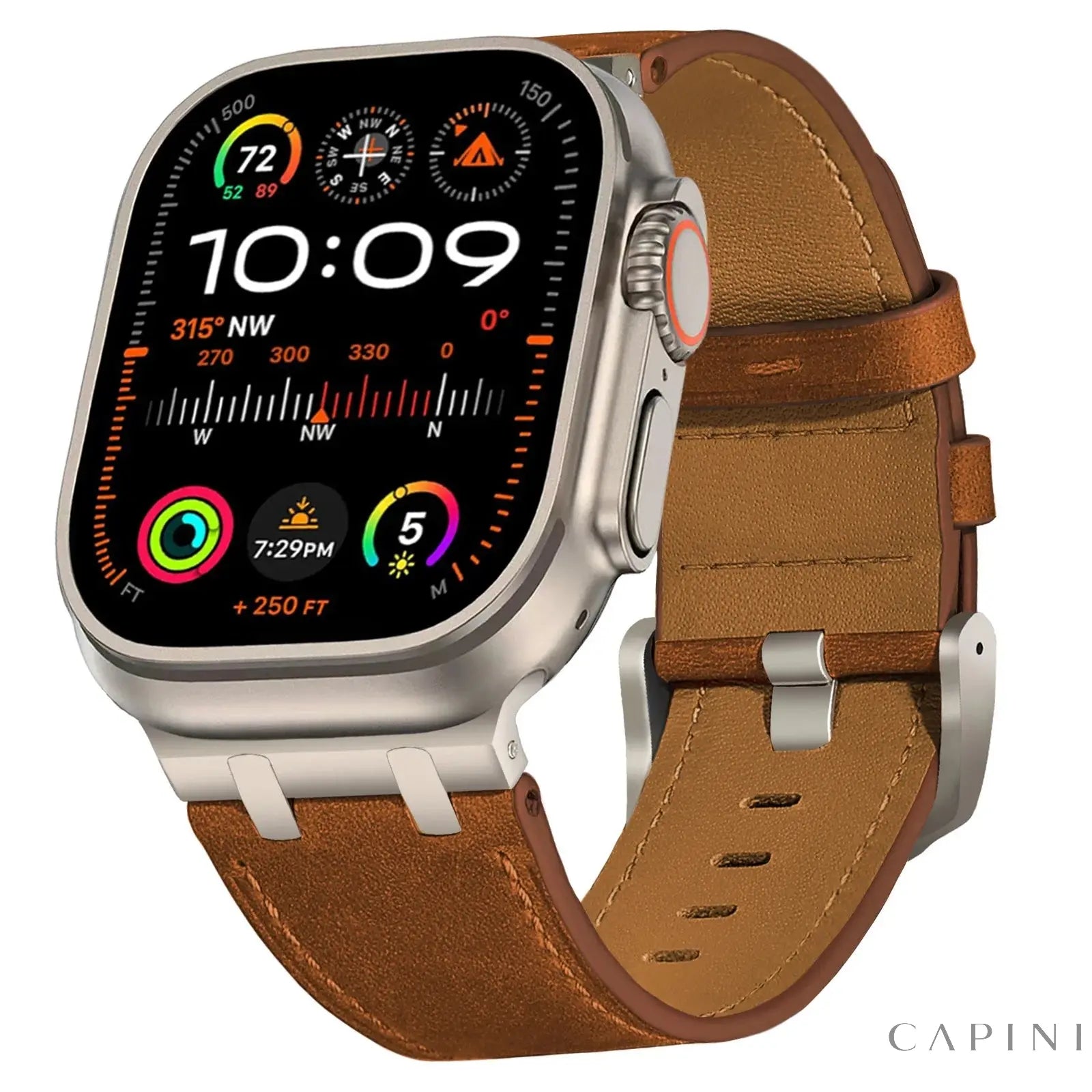 Leather Strap for Apple Watch Ultra 49mm 46mm 45mm 42mm 44mm Luxury Men Band for IWatch 6 5 Series 11 10 9 8 7 Ultra 3 Bracelet Capini Firenze