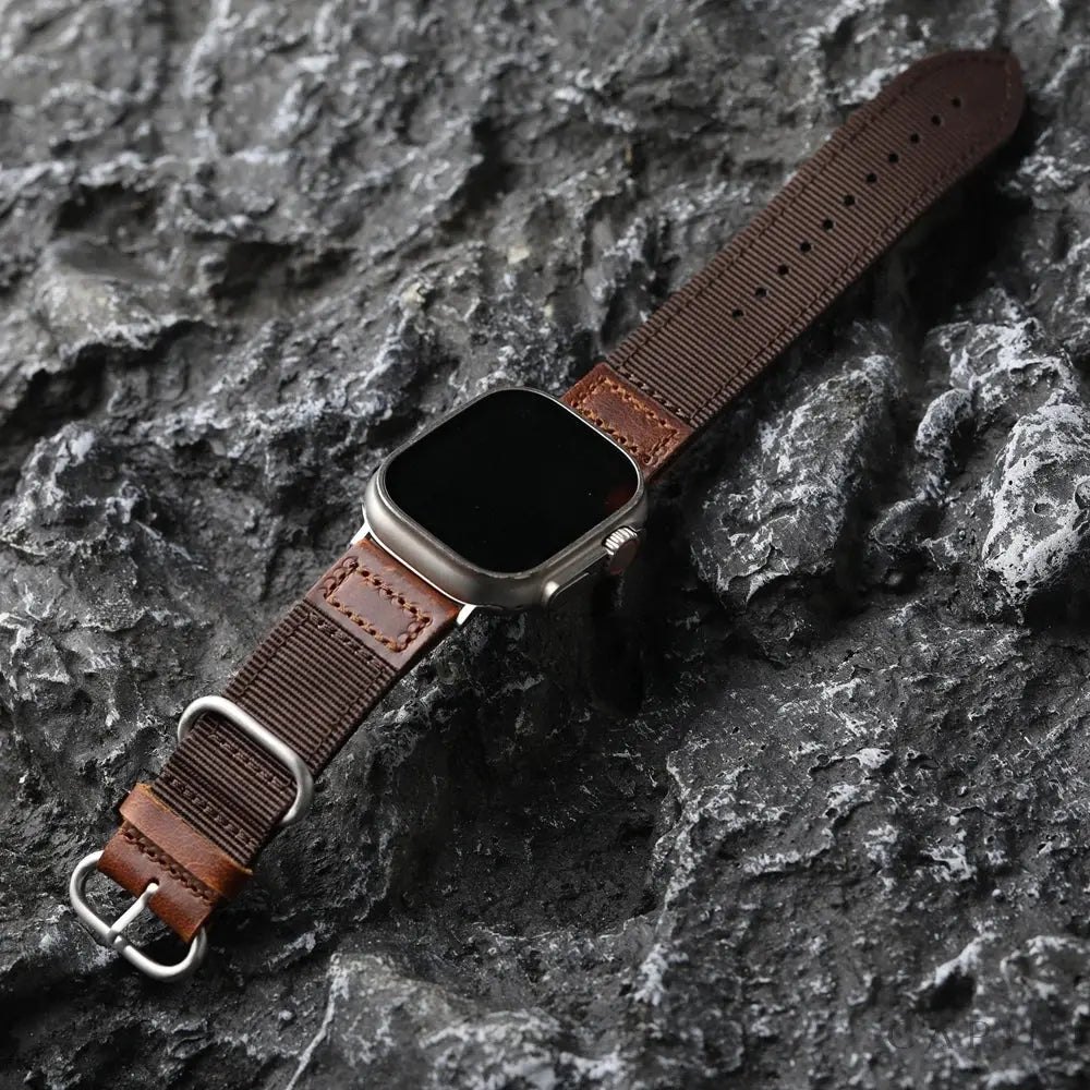 Handmade Double-Layer Nylon Bracelet Adapts Fo Apple Watch Ultra2 s9 s8 49MM 45MM Thickened Double Layer Retro Style Bracelet Capini Firenze