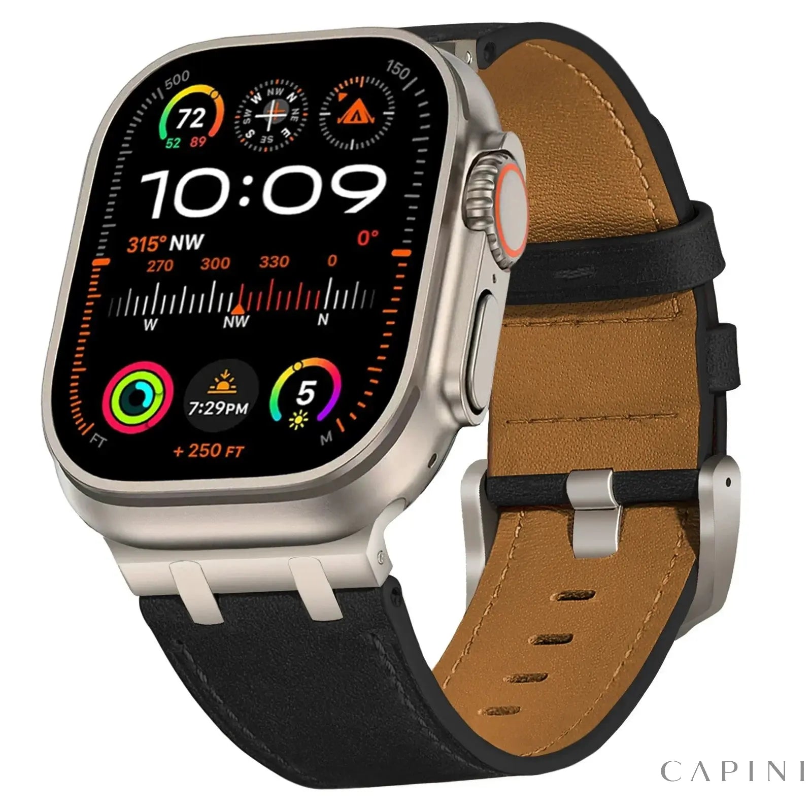 Leather Strap for Apple Watch Ultra 49mm 46mm 45mm 42mm 44mm Luxury Men Band for IWatch 6 5 Series 11 10 9 8 7 Ultra 3 Bracelet Capini Firenze