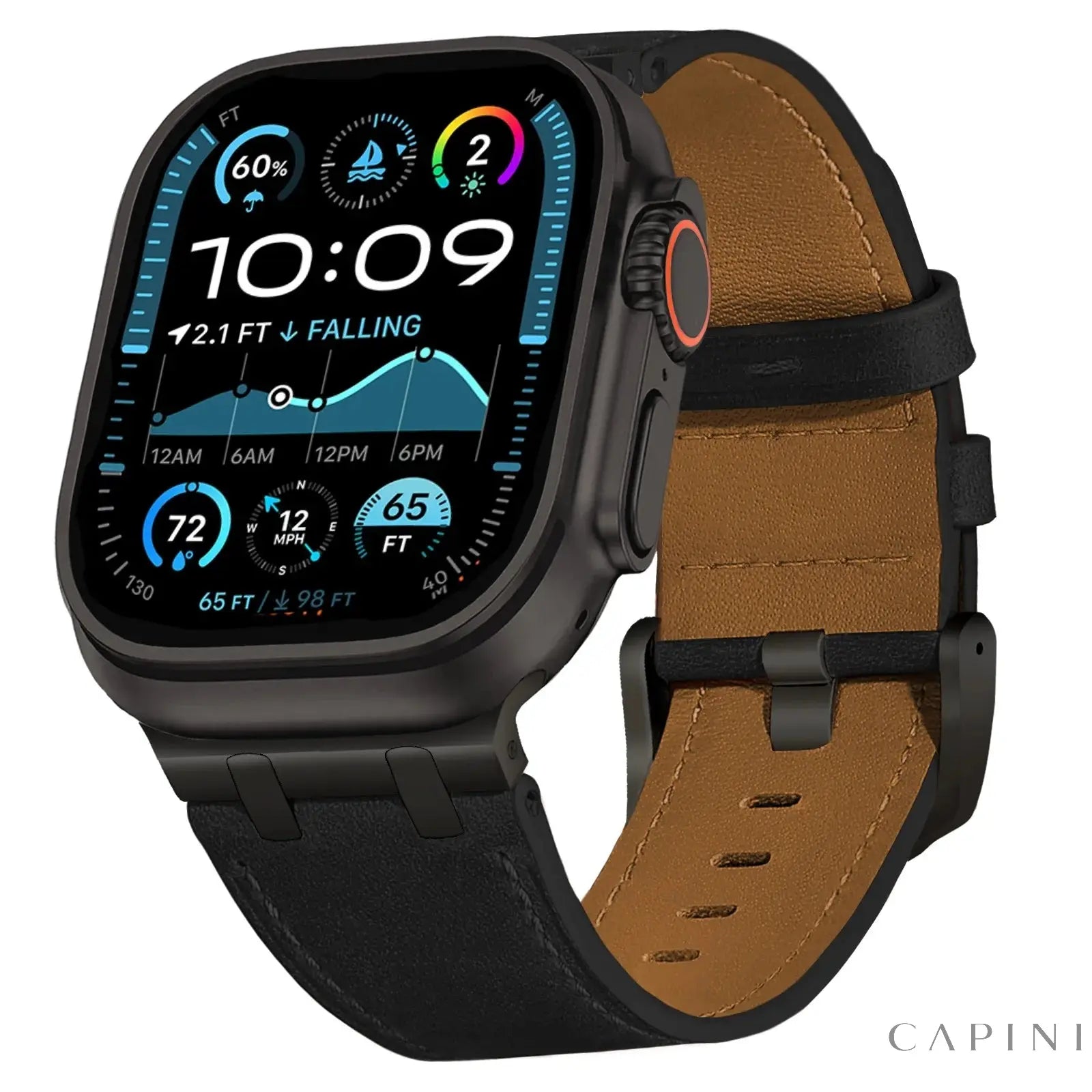 Leather Strap for Apple Watch Ultra 49mm 46mm 45mm 42mm 44mm Luxury Men Band for IWatch 6 5 Series 11 10 9 8 7 Ultra 3 Bracelet Capini Firenze