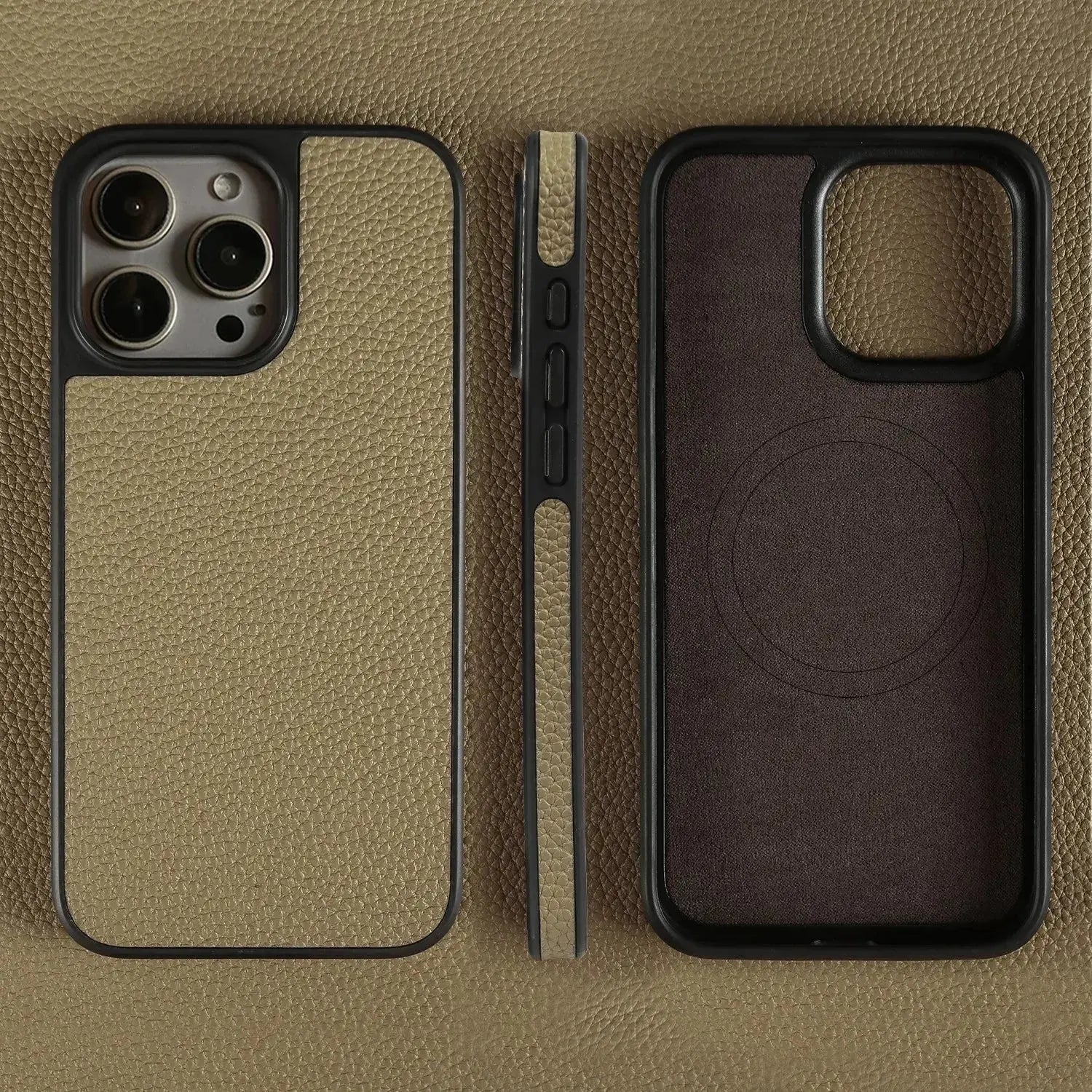 Magnetic Genuine Leather Phone Case For iPhone 16 Pro Max 15Pro 14 13pro 12 11 Cowhide Wireless Magsafe Fundal Back Shell capa Capini Firenze