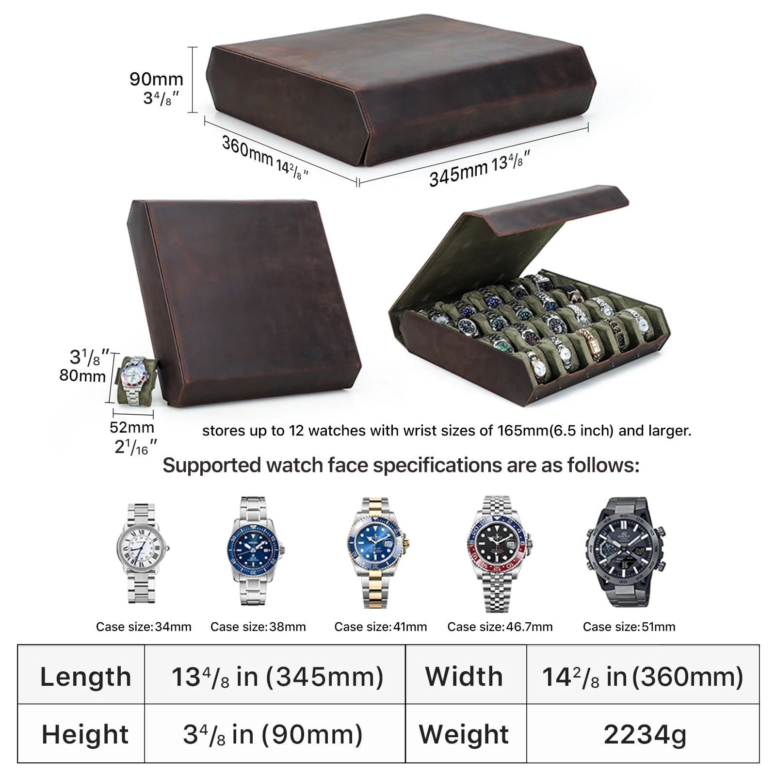 Pienza Crazy Horse - Watch Display Case