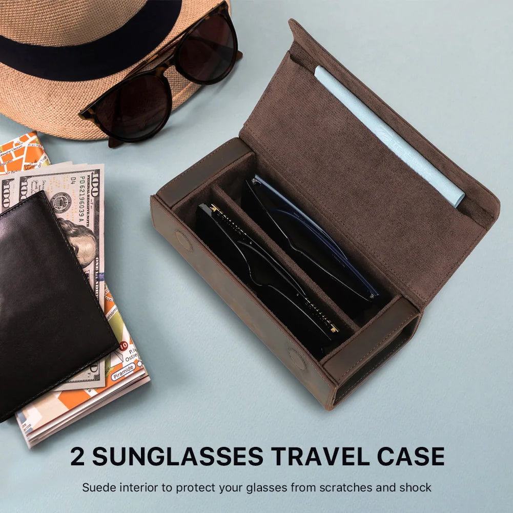 Belluno Crazy Horse - Two-Pair Sunglasses Case