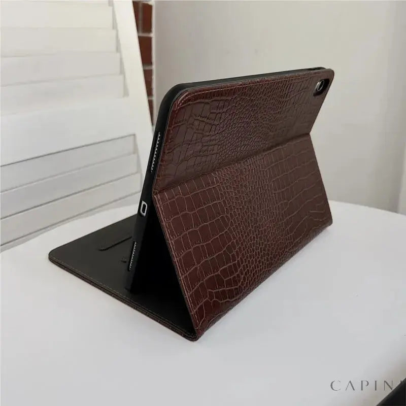 Faenza Croc-Grain Vegan Leather - iPad Folio