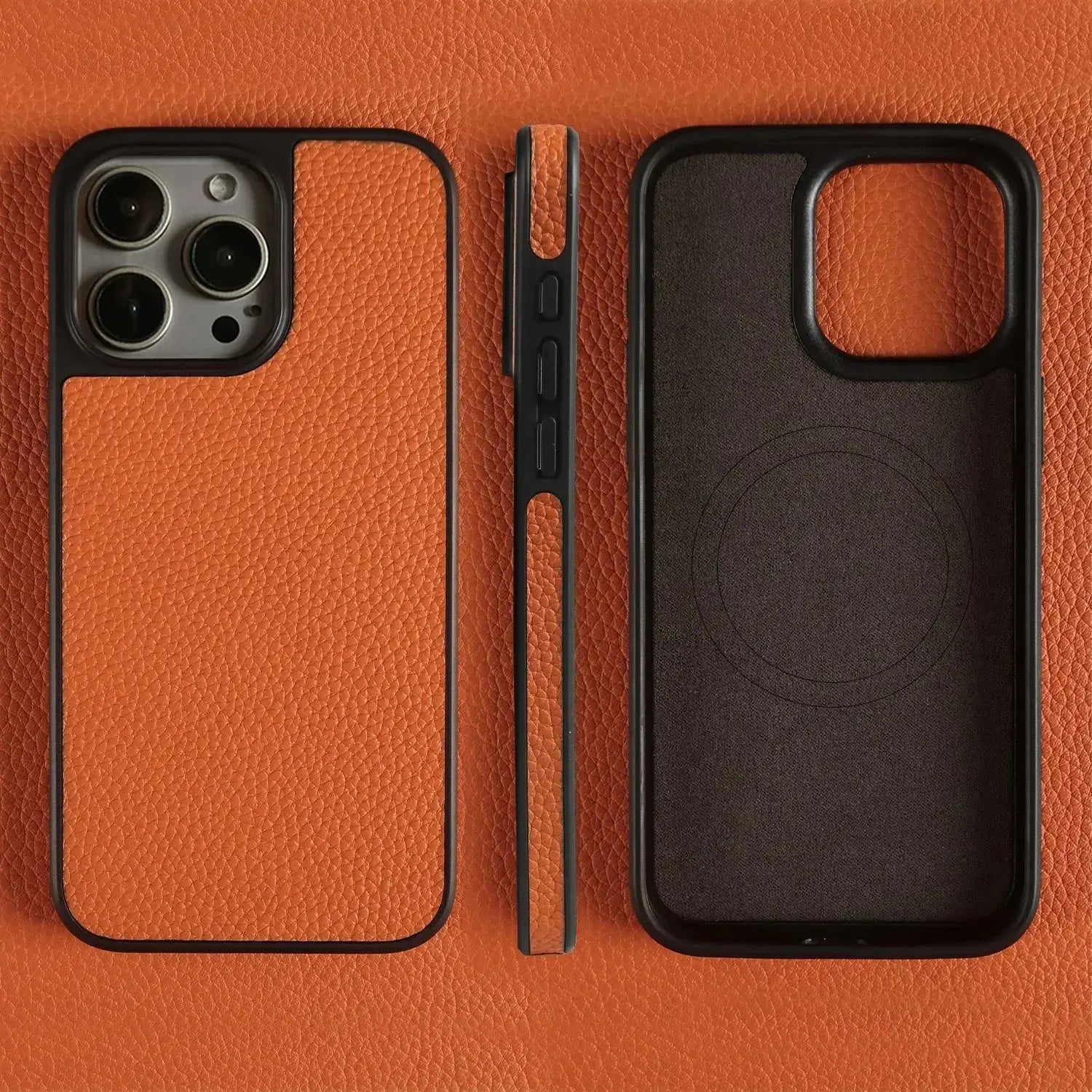 Magnetic Genuine Leather Phone Case For iPhone 16 Pro Max 15Pro 14 13pro 12 11 Cowhide Wireless Magsafe Fundal Back Shell capa Capini Firenze