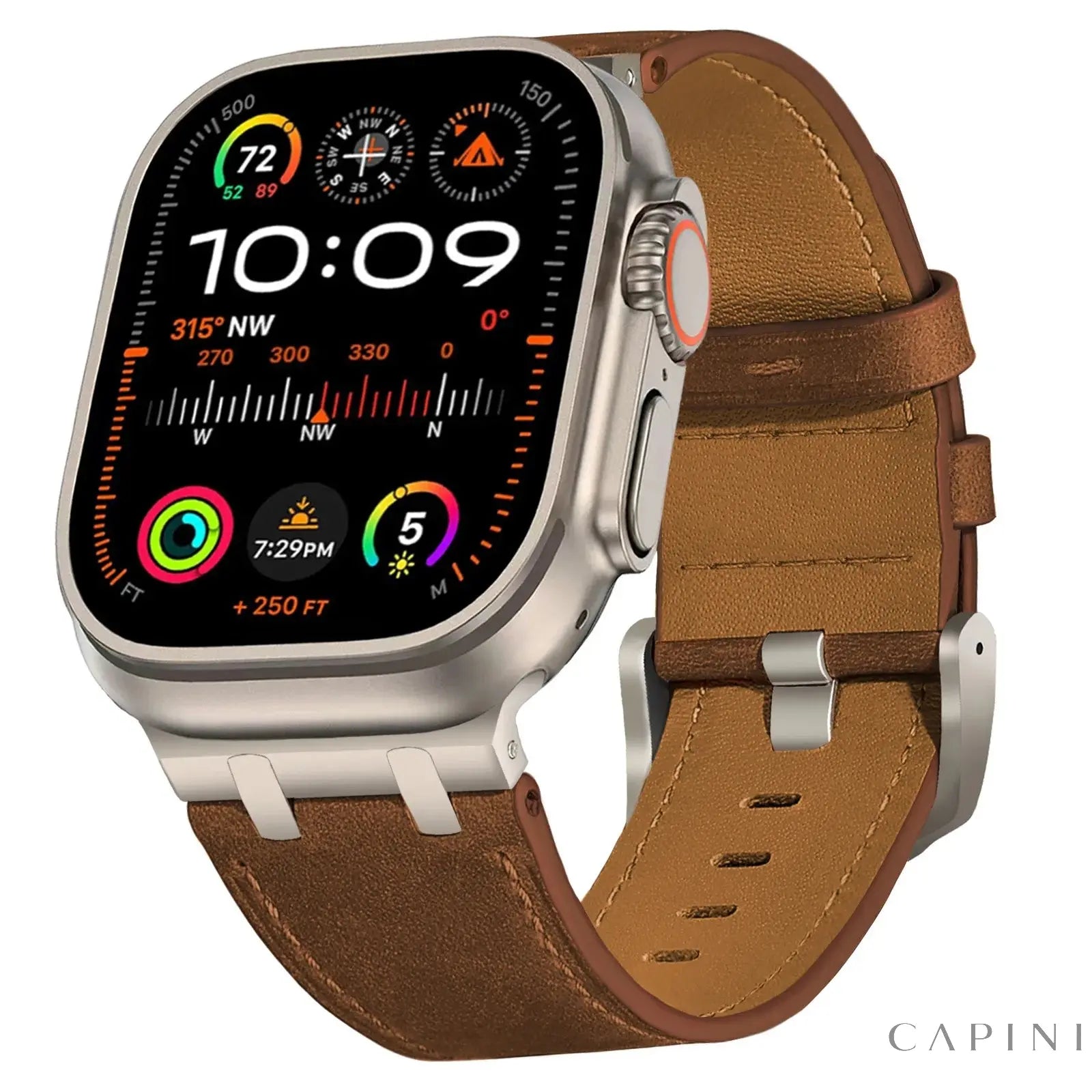 Leather Strap for Apple Watch Ultra 49mm 46mm 45mm 42mm 44mm Luxury Men Band for IWatch 6 5 Series 11 10 9 8 7 Ultra 3 Bracelet Capini Firenze