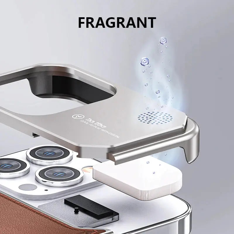 Luxury Leather Metal Phone Case for iPhone, Magsafe Wireless Charge, Aluminum Alloy, Cover for iPhone 14, 13, 15 16 Pro Max - Capini Firenze