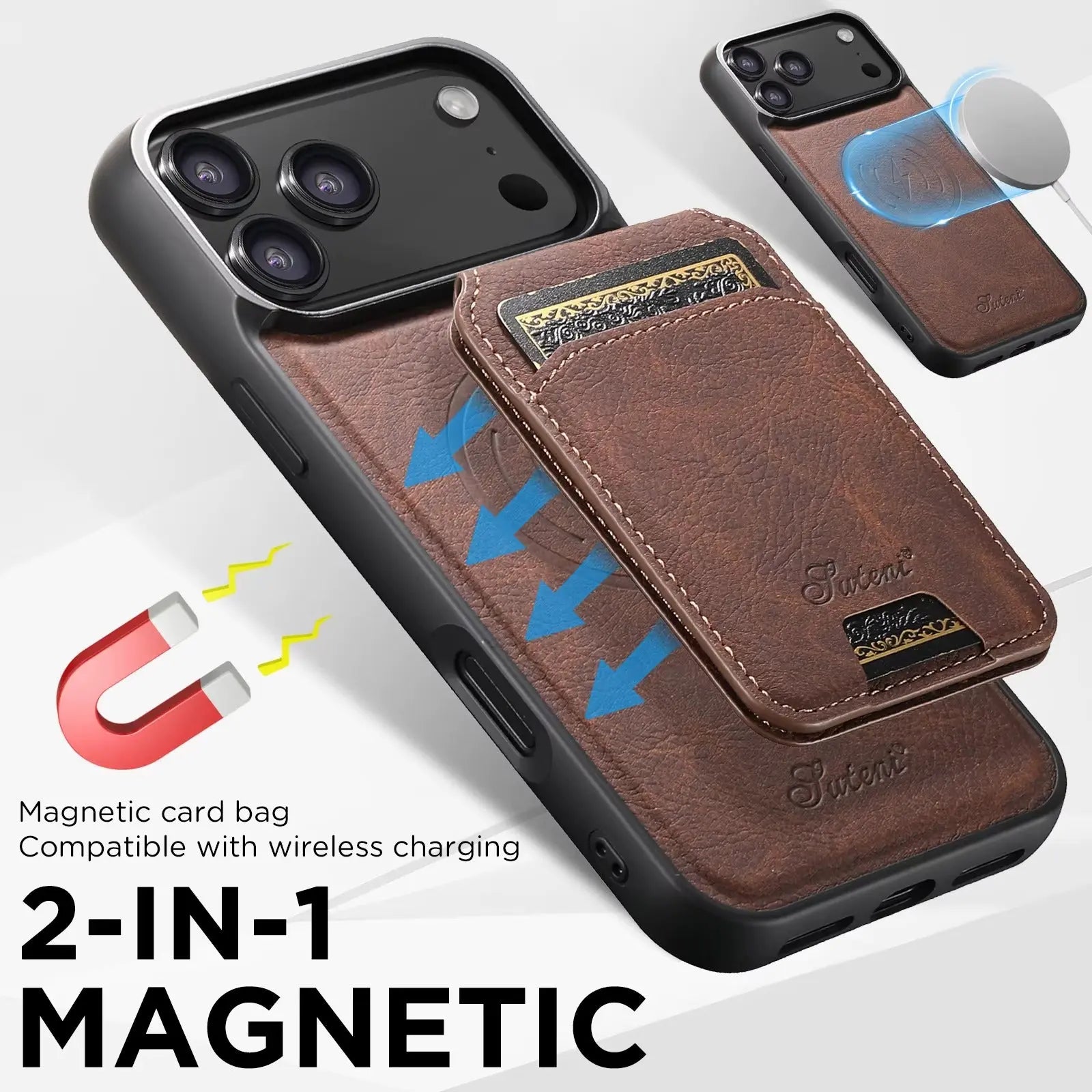 Milano Magnetic Wallet – Wireless Charging Leather Case - Capini Firenze