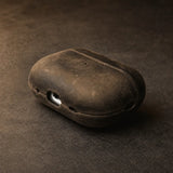 Modena Crazy Horse AirPods leather case in Coffee | Capini Firenze