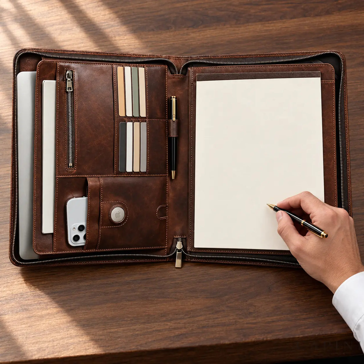 Macerata Oil-Wax - Leather Padfolio - lifestyle view